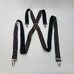 Vintage CAS Germany Suspenders Colorful Abstract Geometrical AOP Retro Dad Core